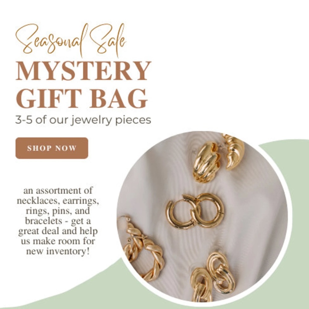Mystery Jewelry Gift Bag | mixed assortment of earrings, necklaces, rings, etc.